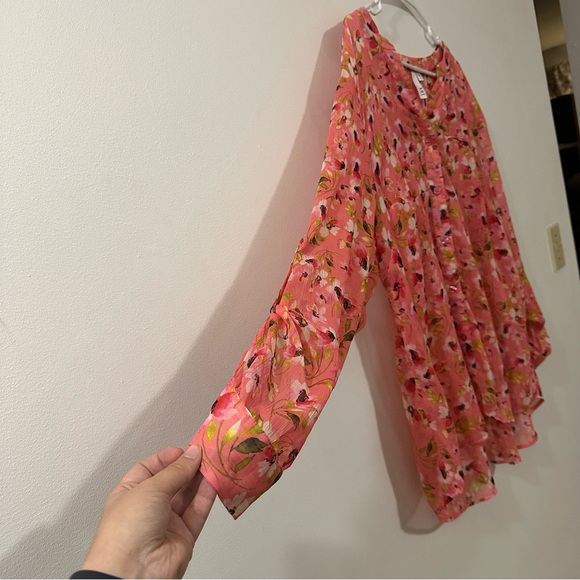 Kut From The Kloth Women’s Button Down Sheer Blouse Top Floral Pink Size‎ 1X - Picture 4 of 7